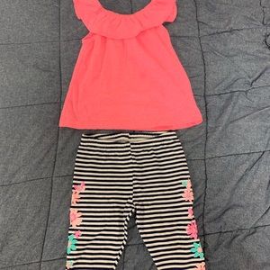 Toddler girl two-piece shirt/pants outfit